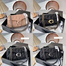High Quality Designer Crossbody Bag Tabby Real Leather Baguette Shoulder Bags Womens Card Holder Diamond Grid Borsa Quilted Luxury Chain Handbag Samll Bag 968