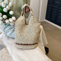 Evening Bags Hi-Q Women Straw Woven Shoulder Bag Solid Colour Summer Pouch For Handmade Travelling Handbags Underarm