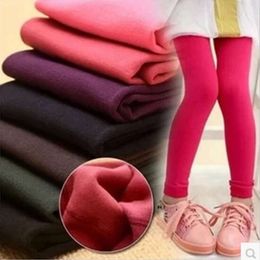 Autumn Winter Plus Veet To Keep Warm Candy Colors Children Pants 3-9 year Kids Leggings For Girls L2405