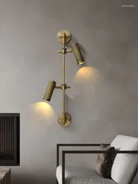 Wall Lamp Designer Retro Vintage Copper Industrial Adjustable Sconces Iron Art Decor Living Room Bedroom Bedside Background