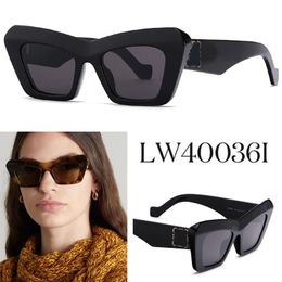 Designers fashion cat eye rectangular frame sunglasses for women high quality UV400 resistant glasses, outdoor sunshades driving mirrors with box LW40036I