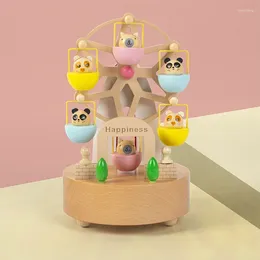 Decorative Figurines Ferris Wheel Music Box Wooden Rotatable Home Bedroom Living Room Decoration Boys And Girls Birthday Gift