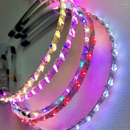 Party Decoration 1pcs Women Girl Glow Luminous LED Christmas Lights Headband Hair Accessories Cosplay Crown Headwear Wedding Supplies