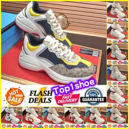 Rhyton Designer Shoes Multi-Palor Sneakers Мужчины женские тренеры винтажные платформы Chaussures платформ