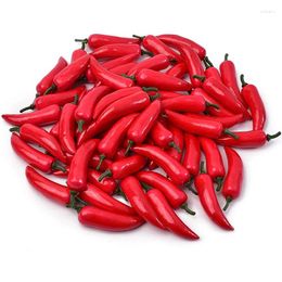 Decorative Flowers 10Pcs Artificial Simulation Vegetables Mini Fake Chili Pepper Plants Pography Props For Decoration Room Kitchen Red