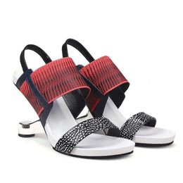 2024 Ladies High Gladiator Sandals Dilalula Strange Heels Mixed Color Party Dating Summer Women Shoes Womansa c17