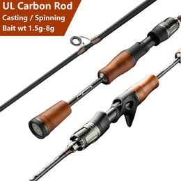 ULUltralight Carp Trout Bass Fishing RodSolid Carbon Fibre Rod TipsSpinningCastingStream Lake Lure Rods2 Sections 240515