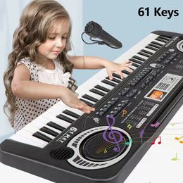 Kids Electronic Piano Keyboard 61 Keys Organ with Microphone / 24 Keys Education Toys Musical Instrument Gift for Child Beginner 240518
