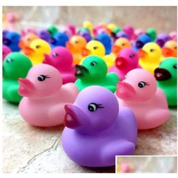 Bath Toys Animals Colorf Soft Rubber Float Squeeze Sound Squeaky Classic Duck Plastic Bathroom Swimming Gifts Drop Delivery Baby Kids Ot7As