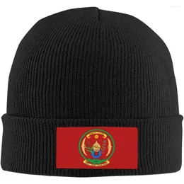 Berets Coat Of Arms Rwanda Knitted Hat Wool Cap - Velvet Patch Section Soft And Skin-Friendly Lightweight Warm.