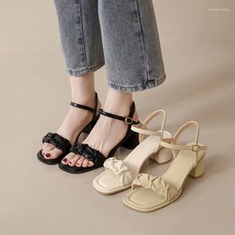 Casual Shoes Arrival Spring Summer Luxury Retro Women Design Girl Fashion Pumps Ladies Vintage Sandals Square Heel Lady Party