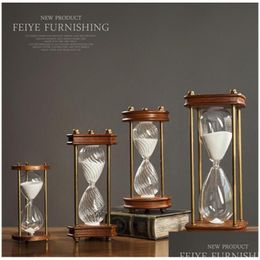 Bbq Tools & Accessories Brushes Hourglasses Wooden Sand Sandglass Hourglass Timer Clock Home Decor Gift Kitchen Drop Delivery Garden P Dhbyl