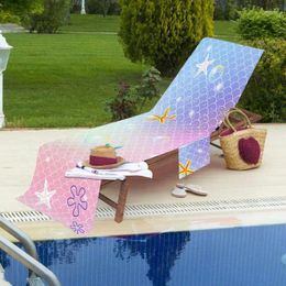 Chair Covers Swimming Pool Cover Water-Absorbing Foldable Lounge Portable With Side Pocket Soft