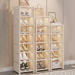 Shoe Rack Storage Organizer High Capacity Easy Assembly Entryway Hallway Living Room Space Wall Corner Shoes Shelf 240522