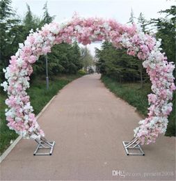 New cherry blossomiron round stand lucky door full DIY wedding window party decor artificial flower cherry blossom arch shelf2177068