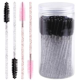 Makeup Brushes 100Pcs Disposable Eyelash Brush Crystal Mascara Wands Makeups Applicators Diamond Handle Spoolie Cosmetic Eyebrow T9483332