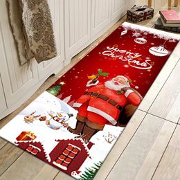 Carpets Merry Christmas Santa Claus Kitchen Mat Home Entrance Doormat Decor Carpet For Living Room Hallway Balcony Rugs Bedroom