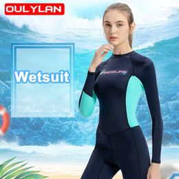 Women's Swimwear Oulylan Diving Wetsuit UPF 50 Snorkeling Surfing Swimsuit Long Sleeves Quick Drying UV Protection Water Sport