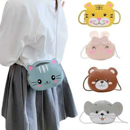 Handbags Childrens Mini Crossover Bag Cute Cartoon Cat Girl Shoulder Bag Boy Childrens Small Coin Wallet Y240523