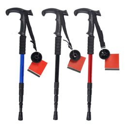 1pc Folding Telescop Crutch Walking Hiking Hike Trekking Lightweight Shock Stick With Anti-slip Rubber Pad L2405