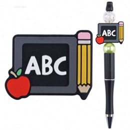 Wholesale Custom Book Pen Charms Silicone Bead Teacher Pen Silicone Focal Beads for Pen Making