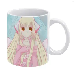Mugs Chi-Chobits-Anime White Mug Ceramic Creative Chi Anime Chobits Cute Girls A I Pink Ears Long Hair Blonde
