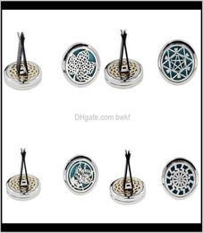 Oils Diffusers Fragrances decor Garden Drop Delivery 2021 Per Home Essential Oil Diffuser For Locket 30Mm Stainless Steel Car Air 5632060