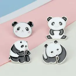 Brooches Christmas Brooch Pin Alloy Cartoon Panda Badges Pins Jewellery For Clothing Bags Hat Accessory DIY Crafts Materials