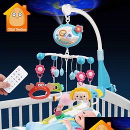 Mobiles Baby Crib Mobile Rattle Toy For 012 Months Infant Rotating Musical Projector Night Light Bed Bell Educational Born Gift 240223 Otgxh