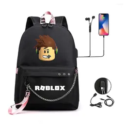 Backpack Teens Printing USB Schoolbag Lady's Bag High Capacity Boys Girls Mochila Cute Cartoon Waterpoof Backpacks Gift