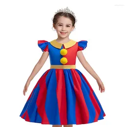 Girl Dresses Circus Pomni Costume For Dress 2024 Halloween Kid Up Clown Frock Child Cosplay Tunic