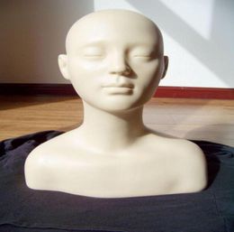 Soft Rubber Massage Mannequin Heads Make Up Practise Training Mannequin Head Shoulder Bone Bust Closed Eyes Dummy7052799