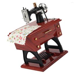 Decorative Figurines Home Ornaments Sewing Machine Music Box Desktop Decoration Birthday Gift Toy Mechanical Child