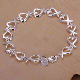 Link Bracelets Silver Colour For Women Wedding Lady Cute Noble Pretty Jewellery Fashion Nice Chain Gifts