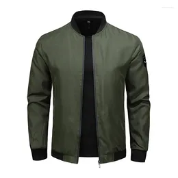 Men's Jackets Spring Autumn Stand Up Collar Casual Jacket Cardigan Zipper Baseball Fashion Solid Oversized Slim Breathable Coat