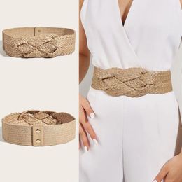 Belts Chinese Knot Boho Waistband Fashion Straw Decorative Dress Wide Pp Women Lady