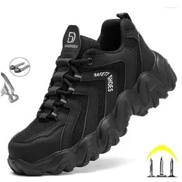 Boots Lightweight Male Steel Toe Safety Shoes Men Anti-smash Anti-puncture Work Indestructible Protective