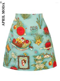 Skirts 2024 Green Y2K Vintage High Waist A Line Skirt Women Holiday Party 50s Mini Woman Korean Street Slim Pinup