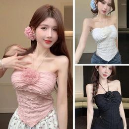Camisoles & Tanks Women Off Shoulder Camis Tank Top Slim Tops And Blouses Mesh Ruched Crop Summer Sexy Elegant Shirts Female