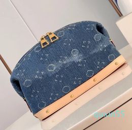 24SS Luxury Handbag Designer Denim Makeup Bag Women's Clutch Storage Bag Can Accommodate Cosmetics And Personal Small Items 27CM