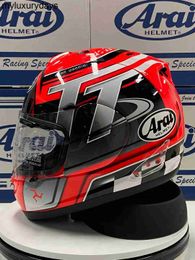 Arai Rx7x Isle of Man TT IOM Red Full Face Helm Off Road Racing Motocross Motorcykelhjälm ATV Off-Road Motorcykelhjälm med Sun Shield