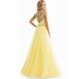 WholeFormal Gown Ball Wedding Prom Party Dress Yellow Colour New Long Chiffon Party Bridesmaid3706664