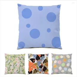 Pillow Ornamental Living Room Textiles Cover Colour Block Pattern Spot Decoration Polyester Linen Decorative E0273