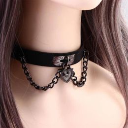 Choker Dangle Metal Link Chain Gothic Collar Punk Cosplay Neck Jewelry Woman Clavicle Korean Necklace