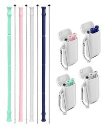 Collapsible Silicone Straw Reusable Foldable Drinking Straw with Carrying Case and Cleaning Brush for Travel Home Office8831203