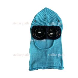 Bonnet Cp Official Website 1:1 High Quality Knitted Hat Extra Fine Merino Wool Goggle Beanie Hip Hop Two Lens Glasses Goggles Hat CP Men Knitted Hats 949