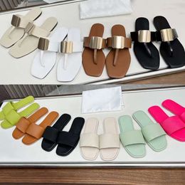 Women Designer Slides Leather Slide Rubber Slipper Orange Summer Sandal Beach Shoes Two Style With Box 567