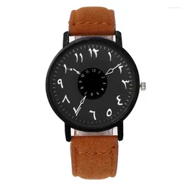 Wristwatches Brand Men's Quartz Watch Fashion And Personal Digital Dial With Scale Down Pointer Student Couple Wristwatch Leather Strap