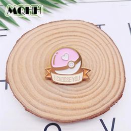 Brooches Sweet Lovely Crystal Ball Enamel Pins Geometric Pink Round Precious Alloy Brooch Badge Clothing Accessories Jewelry Gifts