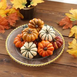 Decorative Flowers Artificial Halloween Pumpkin Mini Fake Vegetable DIY Craft Home Wedding Birthday Thanksgiving Day Party Decoration